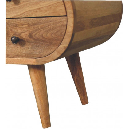 Artisan - Oak-Ish Circular Media Unit With 2 Open Slots