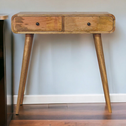 Artisan - Oak-Ish Curved Hallway Table