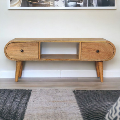 Artisan - Oak-Ish Circular TV Unit