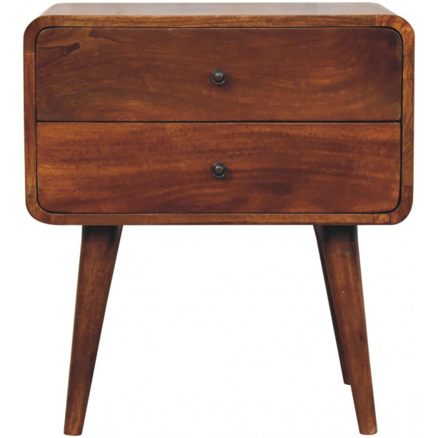 Artisan - Large Curved Chestnut Bedside