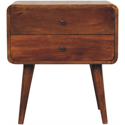 Artisan - Large Curved Chestnut Bedside