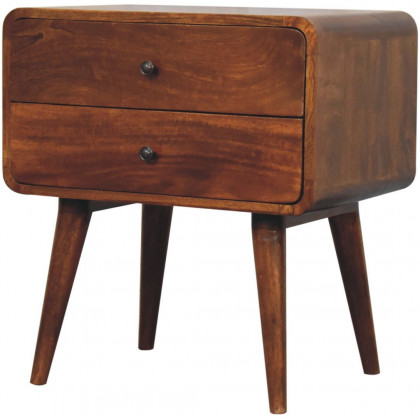 Artisan - Large Curved Chestnut Bedside