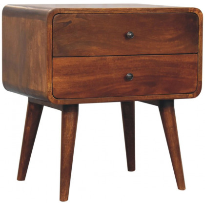 Artisan - Large Curved Chestnut Bedside
