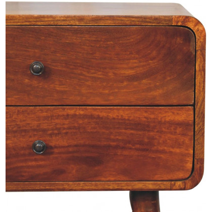 Artisan - Large Curved Chestnut Bedside