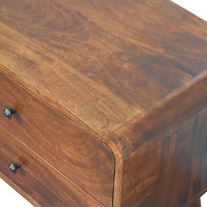 Artisan - Large Curved Chestnut Bedside