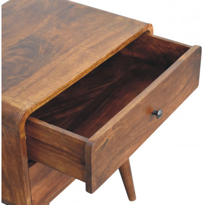 Artisan - Large Curved Chestnut Bedside