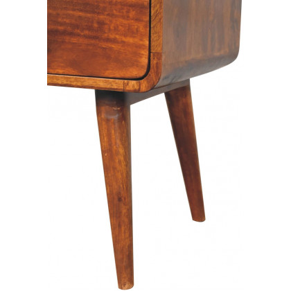 Artisan - Large Curved Chestnut Bedside