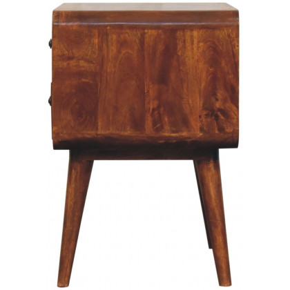 Artisan - Large Curved Chestnut Bedside