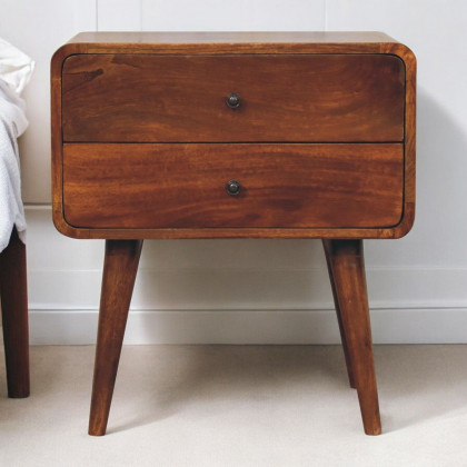 Artisan - Large Curved Chestnut Bedside