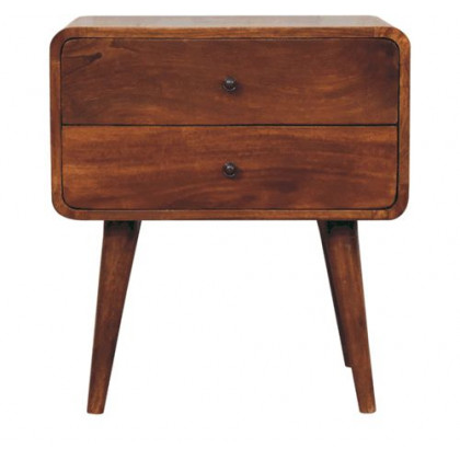 Artisan - Large Curved Chestnut Bedside
