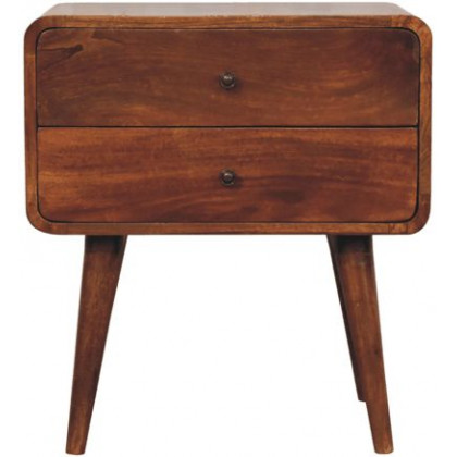 Artisan - Large Curved Chestnut Bedside