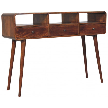 Artisan - Triple Curved Chestnut Console Table