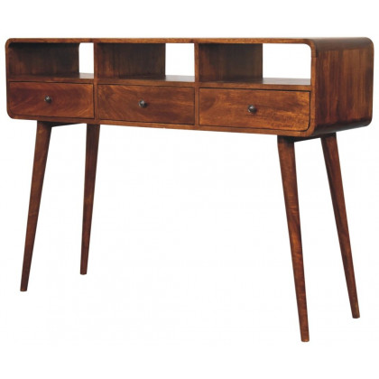 Artisan - Triple Curved Chestnut Console Table