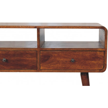 Artisan - Triple Curved Chestnut Console Table