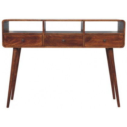 Artisan - Triple Curved Chestnut Console Table