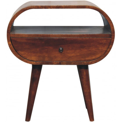 Artisan - Large Chestnut Circular Open Bedside