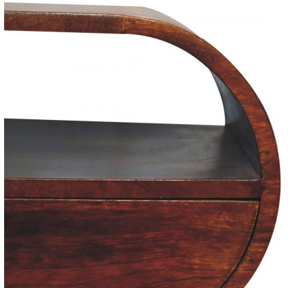Artisan - Large Chestnut Circular Open Bedside