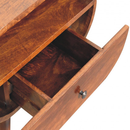 Artisan - Large Chestnut Circular Open Bedside