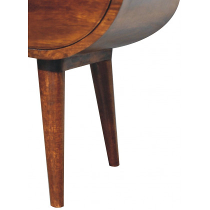Artisan - Large Chestnut Circular Open Bedside