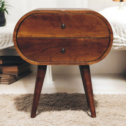 Artisan - Large Chestnut Circular Bedside