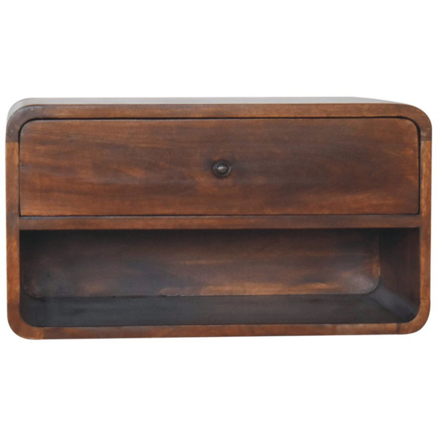 Artisan - Large Chestnut Curve Floating Bedside