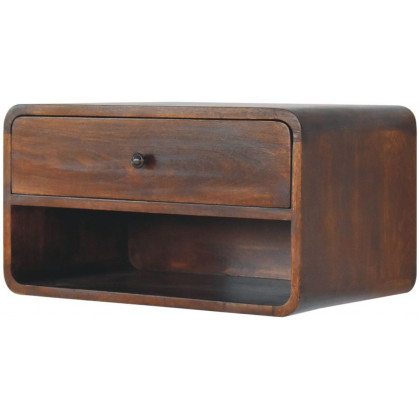 Artisan - Large Chestnut Curve Floating Bedside