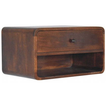 Artisan - Large Chestnut Curve Floating Bedside