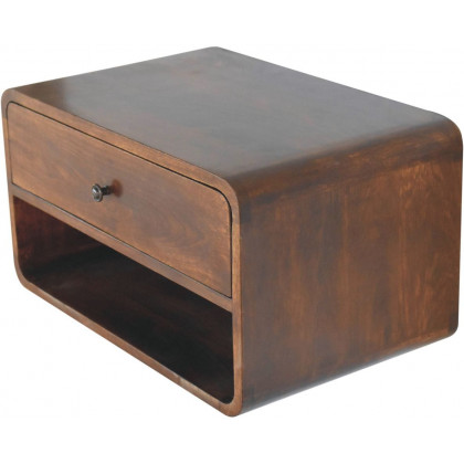 Artisan - Large Chestnut Curve Floating Bedside
