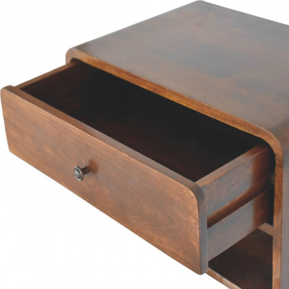 Artisan - Large Chestnut Curve Floating Bedside