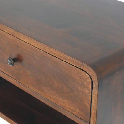 Artisan - Large Chestnut Curve Floating Bedside
