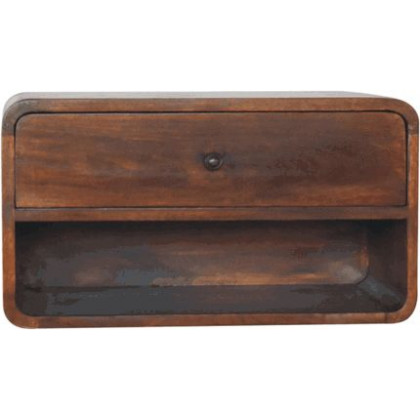 Artisan - Large Chestnut Curve Floating Bedside