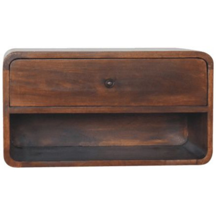 Artisan - Large Chestnut Curve Floating Bedside