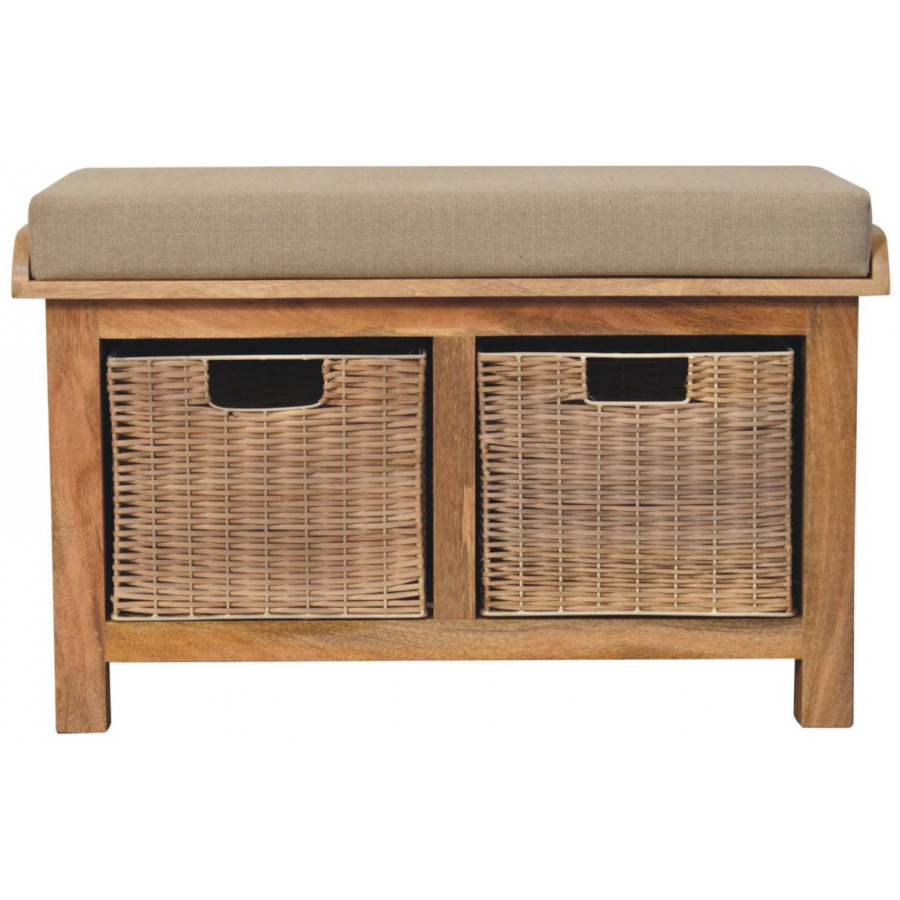 Artisan - Rattan Basket Linen Bench