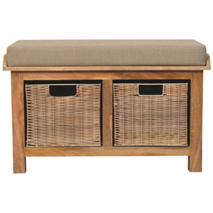 Artisan - Rattan Basket Linen Bench