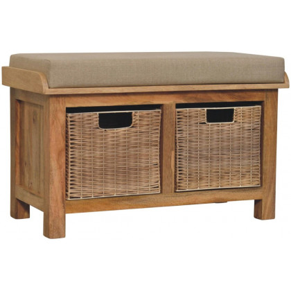 Artisan - Rattan Basket Linen Bench