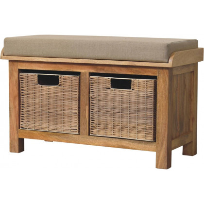 Artisan - Rattan Basket Linen Bench