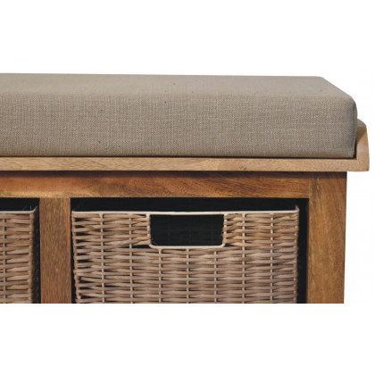 Artisan - Rattan Basket Linen Bench