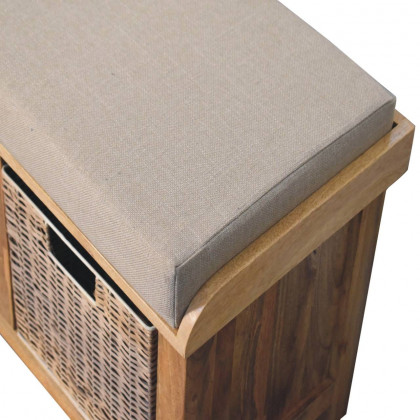 Artisan - Rattan Basket Linen Bench