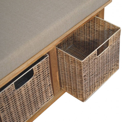 Artisan - Rattan Basket Linen Bench