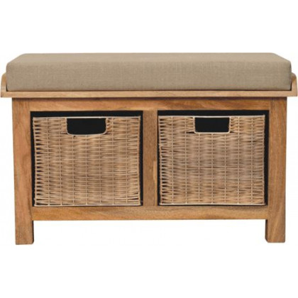 Artisan - Rattan Basket Linen Bench