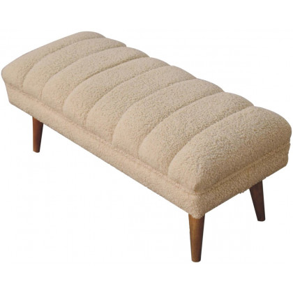 Artisan - Cream Boucle Puffer Bench