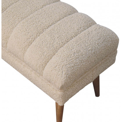 Artisan - Cream Boucle Puffer Bench