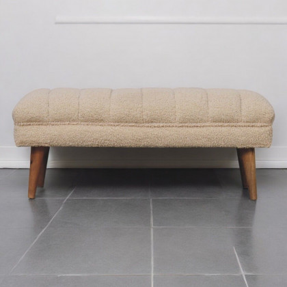 Artisan - Cream Boucle Puffer Bench
