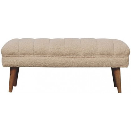 Artisan - Cream Boucle Puffer Bench