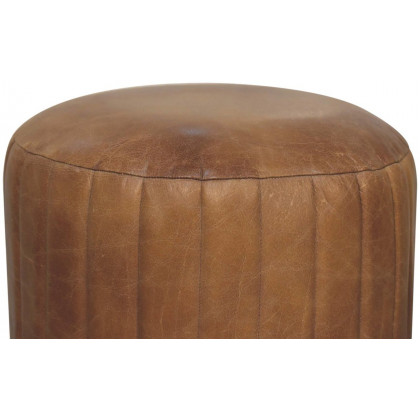 Artisan - Buffalo Leather Boucle Footstool
