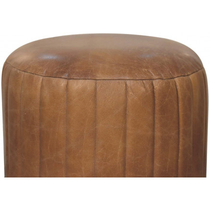 Artisan - Buffalo Leather Boucle Footstool