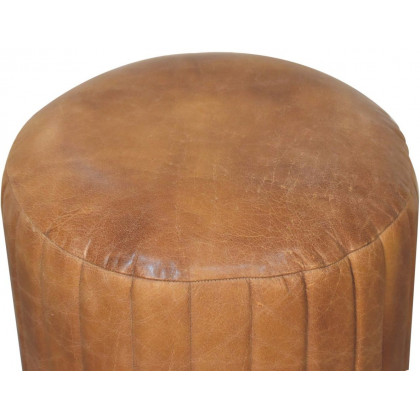 Artisan - Buffalo Leather Boucle Footstool
