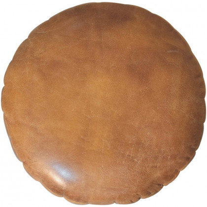 Artisan - Buffalo Leather Boucle Footstool
