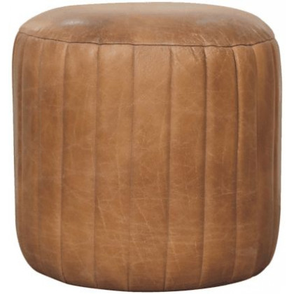Artisan - Buffalo Leather Boucle Footstool