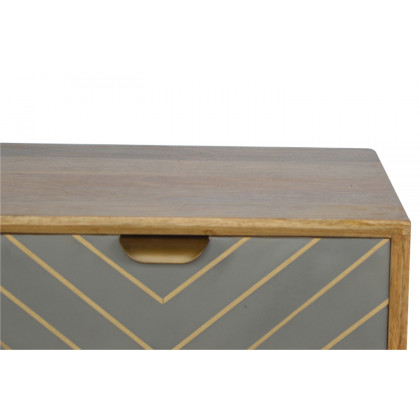 Artisan - Inlay Nightstand with Open Slot in Sleek Cement Brass